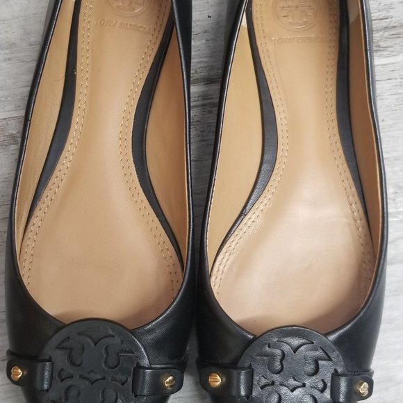 Tory Burch Black Mini Miller Ballet Flats, Size 6.5 - Picture 2 of 8